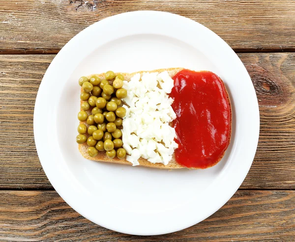 Sandwich with flag of Italy on table close-up — Stock Photo, Image