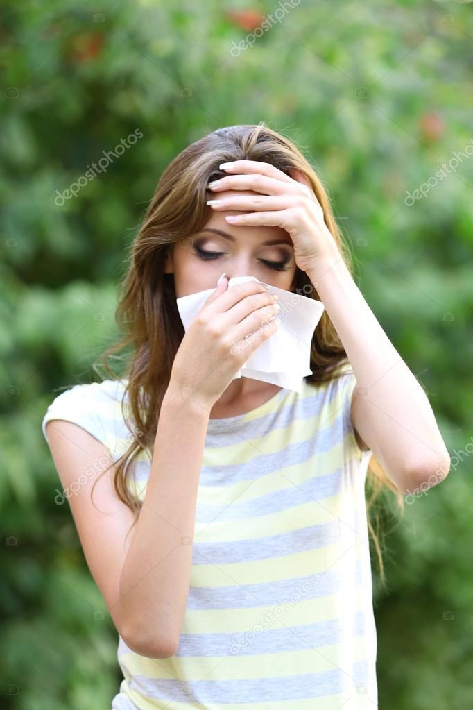 Young girl with allergy