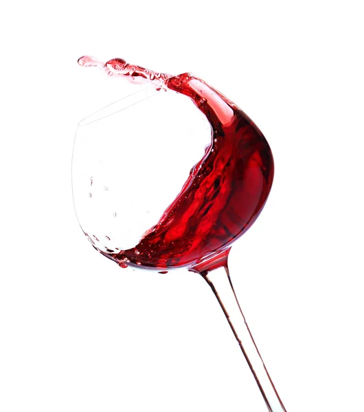 Wineglass with red wine, isolated on white — Stock Photo, Image