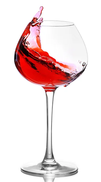 赤ワイン、白で隔離されるワイングラス — ストック写真