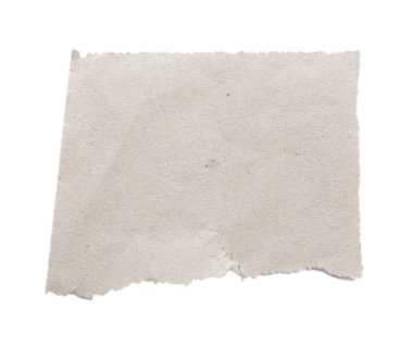 Parçalanmış boş kağıt beyaz üzerine izole edilmiş