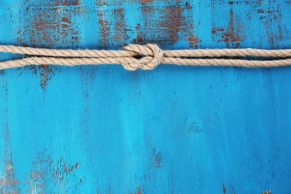 Morskich węzeł na drewniane tła — Zdjęcie stockowe
