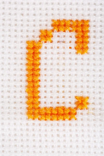 Handmade embroidered letter — Stock Photo, Image