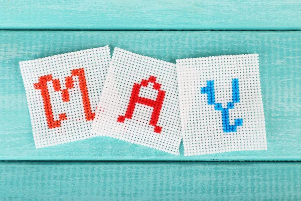 Word made from embroidered letters — Stock Photo, Image