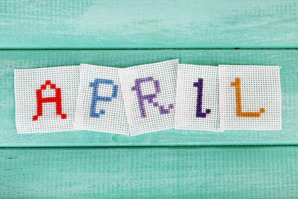 Word made from embroidered letters — Stock Photo, Image