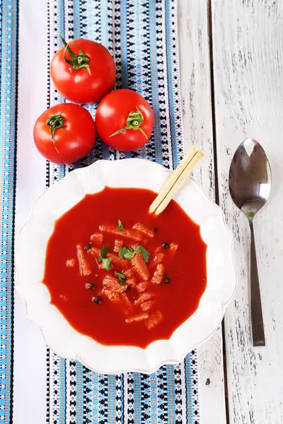 Leckere Tomatensuppe — Stockfoto