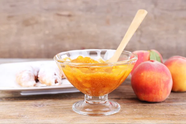 Leckere Pfirsichmarmelade — Stockfoto