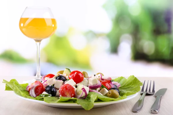 Greek salad in plate — Stock Photo, Image
