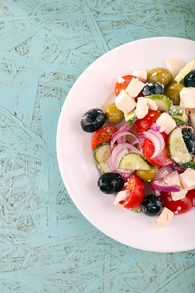 Greek salad in plate — Stock Photo, Image