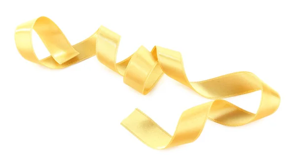 Zlatá stuha izolovaná na bílém — Stock fotografie