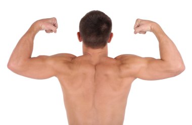 beyaz izole kas genç adam