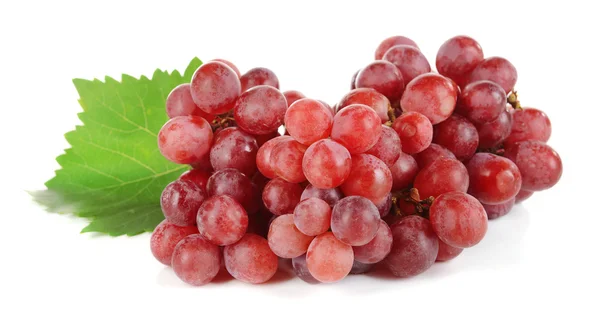 Słodkie czerwone winogrona na białym tle — Zdjęcie stockowe