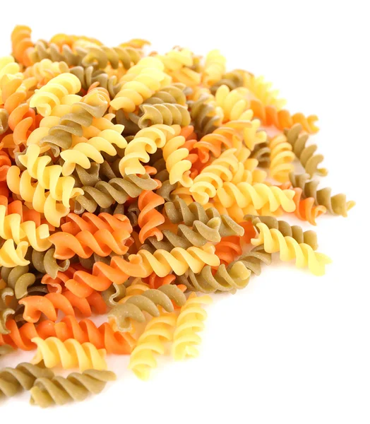 Colorful pasta isolated on white — Stock Photo, Image