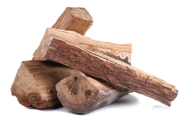 Brennholz isoliert auf weiß — Stockfoto