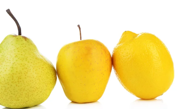 Assortment of juicy fruits isolated on white — Stock Photo, Image