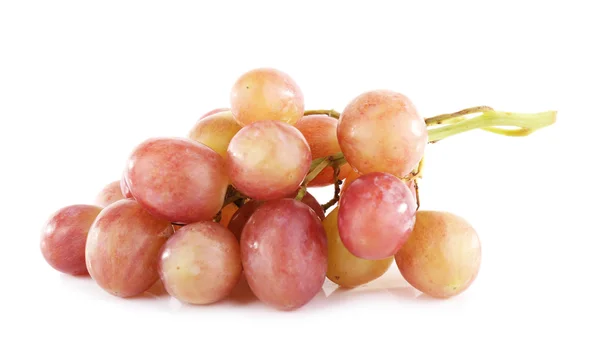 Pink grape in hand isolated on white — Stock Photo, Image