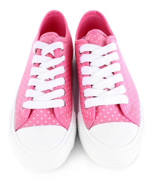 孤立的白色衬底上的粉红色运动鞋 — 图库照片