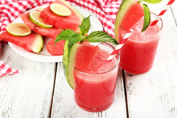 Watermelon cocktail on table, close-up — Stock Photo, Image