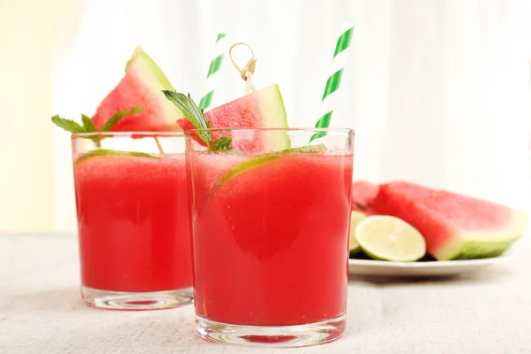 Watermelon cocktail on table, close-up — Stock Photo, Image