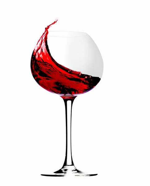 Wineglass with red wine, isolated on white — Stock Photo, Image