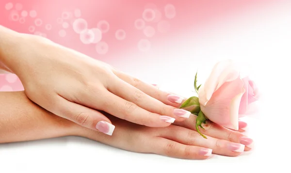Young woman hands with elegance manicure — Stock Photo, Image