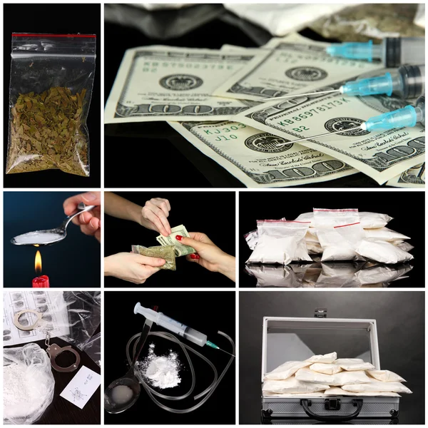 Drug addiction collage — Stock Photo, Image