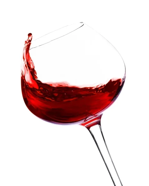 Wineglass με κόκκινο κρασί, που απομονώνονται σε λευκό — Φωτογραφία Αρχείου