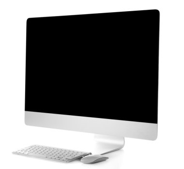 yeni modern bilgisayar, üzerinde beyaz izole