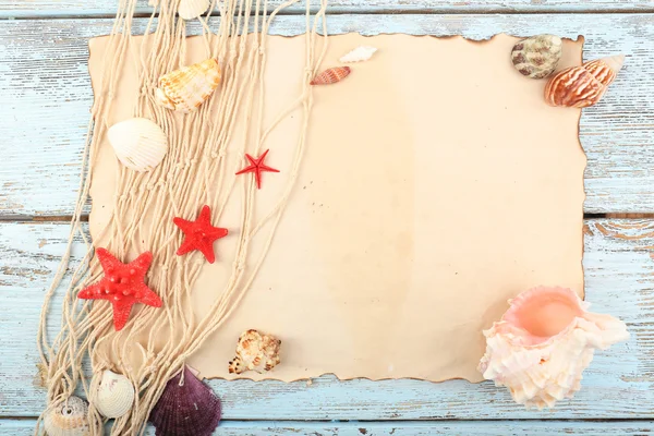 Summer frame with seashells, close-up — Stock Photo, Image