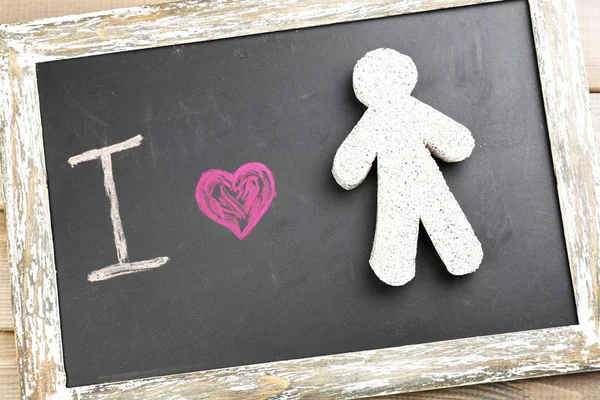 I love man written on chalkboard, close-up — Stock Photo, Image