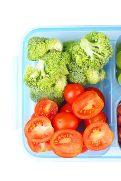 Comida vegetariana en caja de plástico —  Fotos de Stock