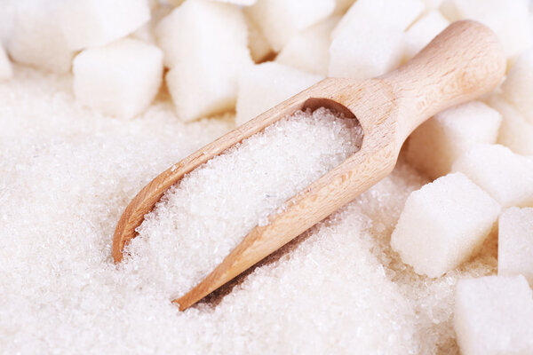 White sugar in light background background