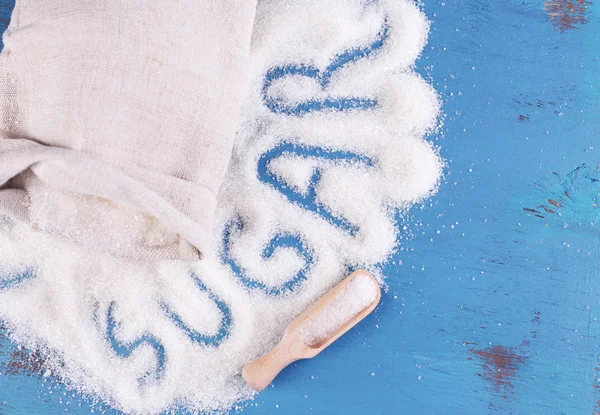 Inskriften socker vitt strösocker — Stockfoto