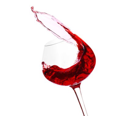 beyaz izole kırmızı şarap bardağı