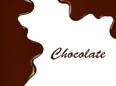 eritilmiş çikolata beyaz zemin üzerine damlama