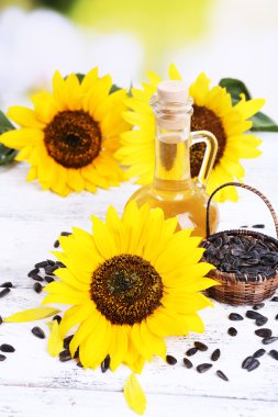 ayçiçeği tohumu ve yağlıboya tablo yakın çekim