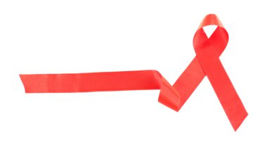 Red ribbon isolated on white clipart