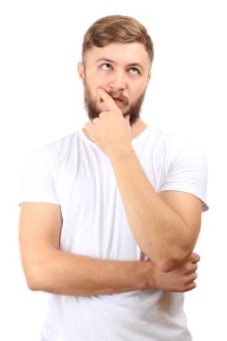 Sakallı yakışıklı bir adamın portresi.
