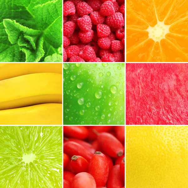 Collage de fruits colorés — Photo