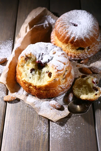 Tasty cakes on table close-up — Stock Photo, Image