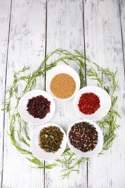 Krydda med örter och torkade kylig paprika — Stockfoto