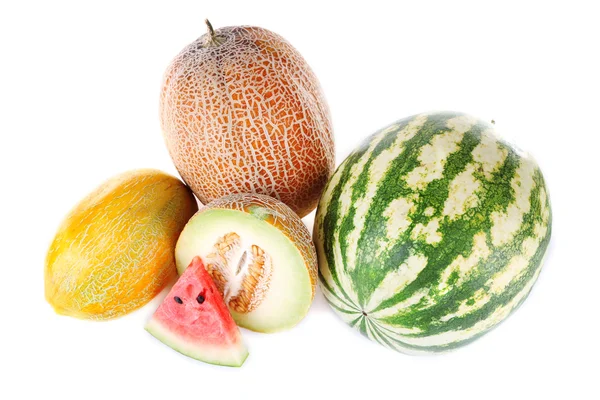 Melons and watermelon isolated on white — Stock Photo, Image