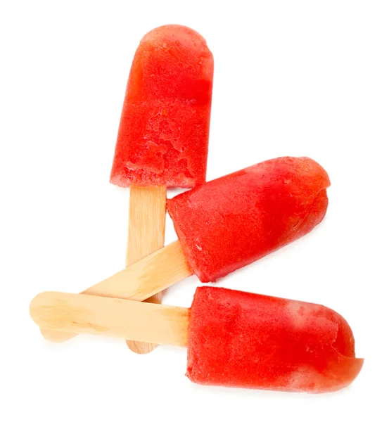 Watermelon ice-cream, isolated on white — Stock Photo, Image