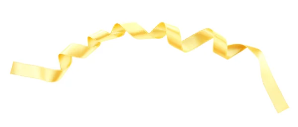 Golden ribbon isolated on white — Stock Photo, Image