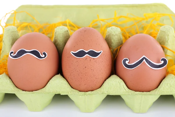 Eggs in egg tray closeup — Stock Photo, Image