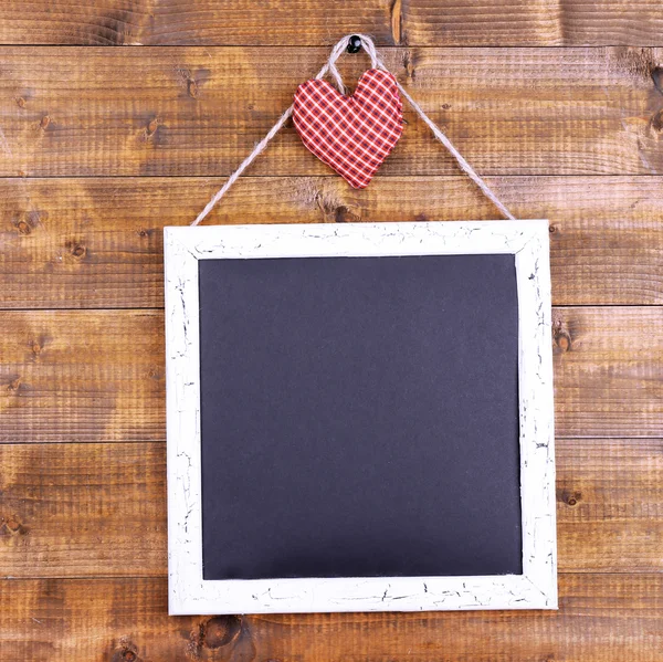 Square chalkboard on wooden background — Stock Photo, Image