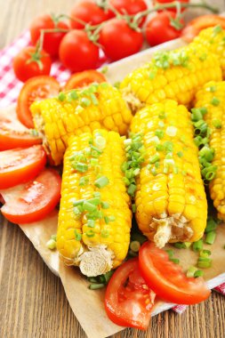 ızgara mısır koçanı tablo, yakın çekim 