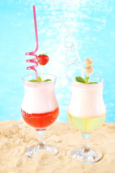 Delicious milkshakes, close-up — Stock Photo, Image