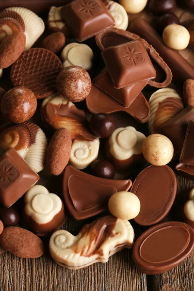 Diversi tipi di cioccolatini — Foto Stock