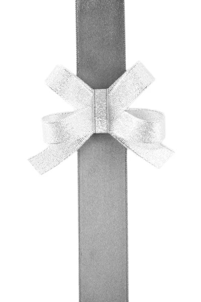 Grey and silver ribbon and bow — Stock Photo, Image